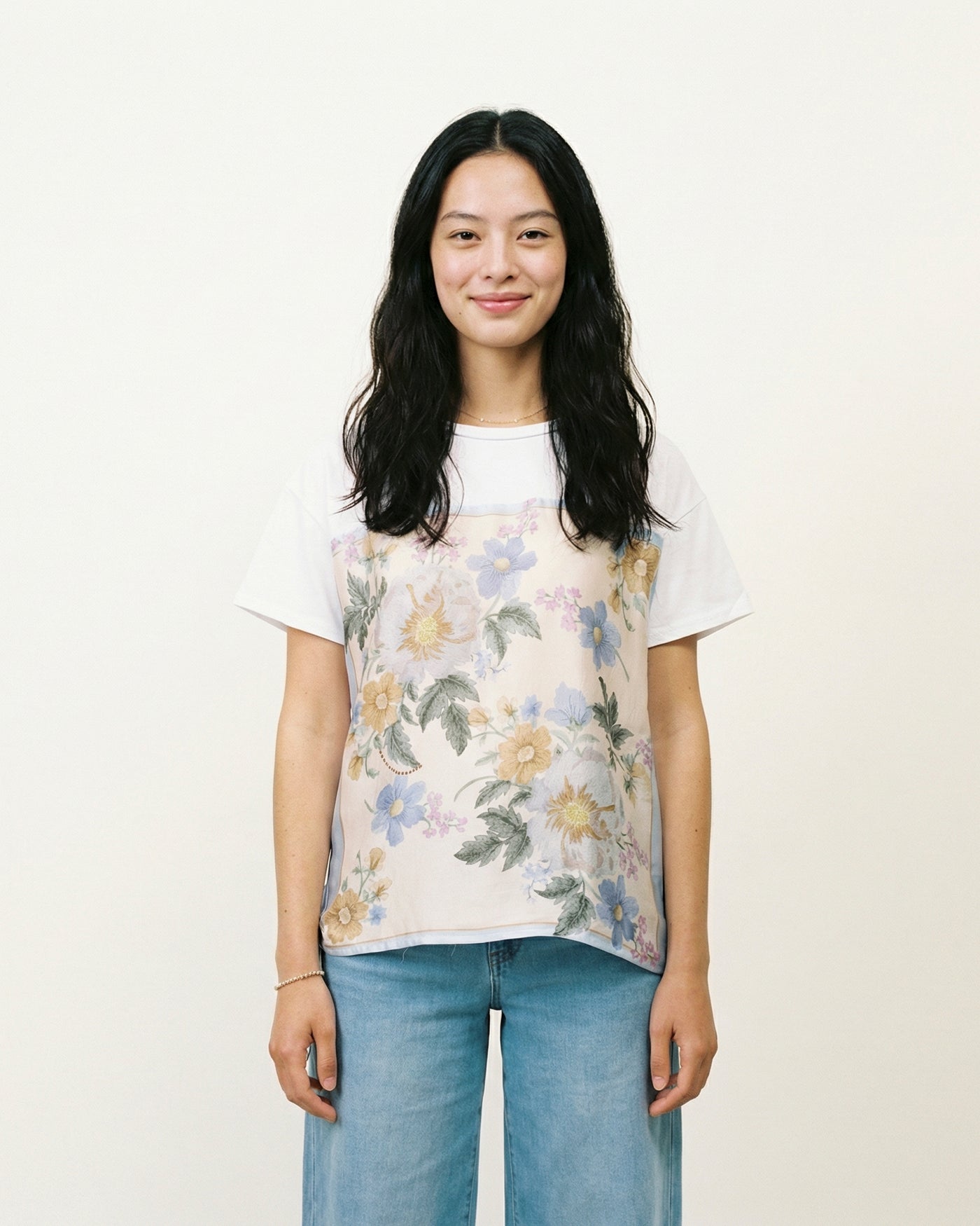 Pastel Floral Print Fluid Tie T-shirt KD8828-18