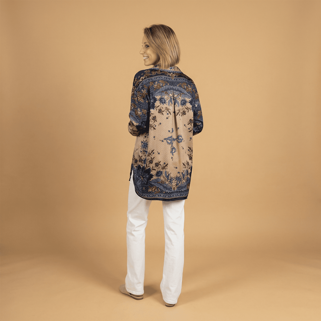 Printed long-sleeved flowy shirt – KD8859VS