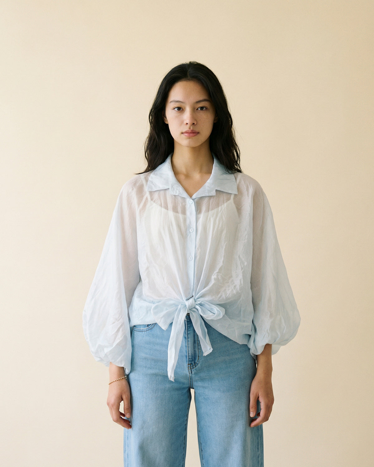 Chemise fluide nouée manches bouffantes kd8971tc u