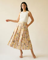 Floral print textured midi skirt KD9090TC-5