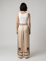 Pantalon satiné fluide imprimé cheval KD9099VS-15