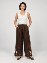 Pantalon satiné fleuri KD9099VS-18