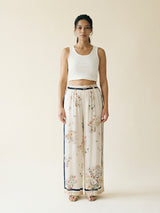 Fluid floral print satin wide-leg trousers KD9099VS-6