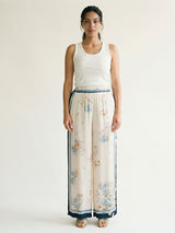 Fluid floral print satin wide-leg trousers KD9099VS-6