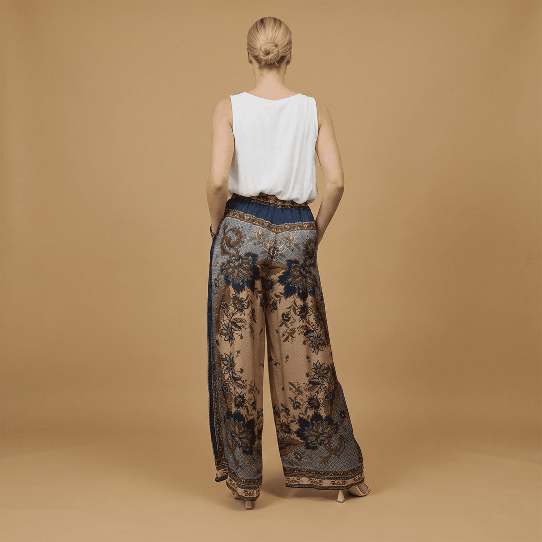 Pantalon satiné ample imprimé esprit baroque – KD9099VS-3