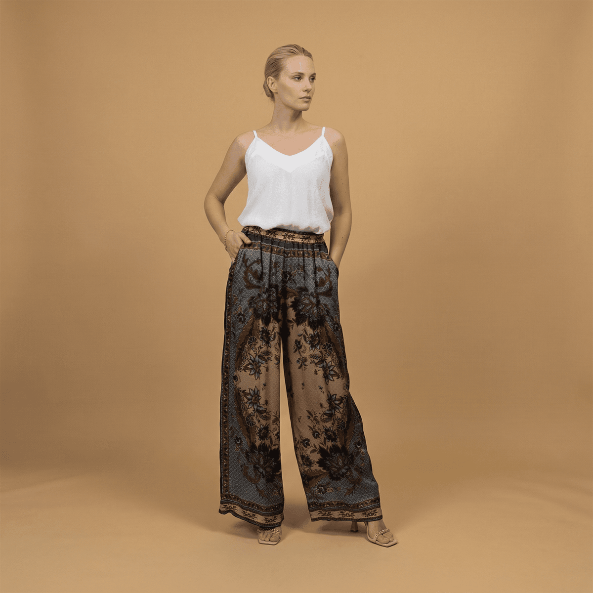 Pantalon satiné ample imprimé esprit baroque – kd9099vs 3