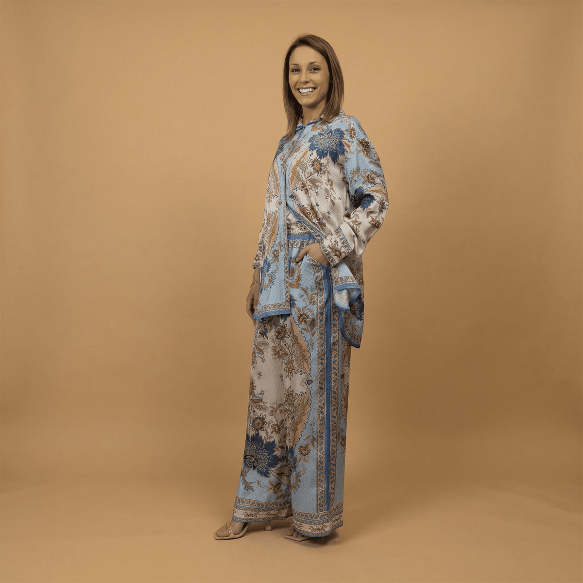 Pantalon satiné ample imprimé esprit baroque – kd9099vs 3