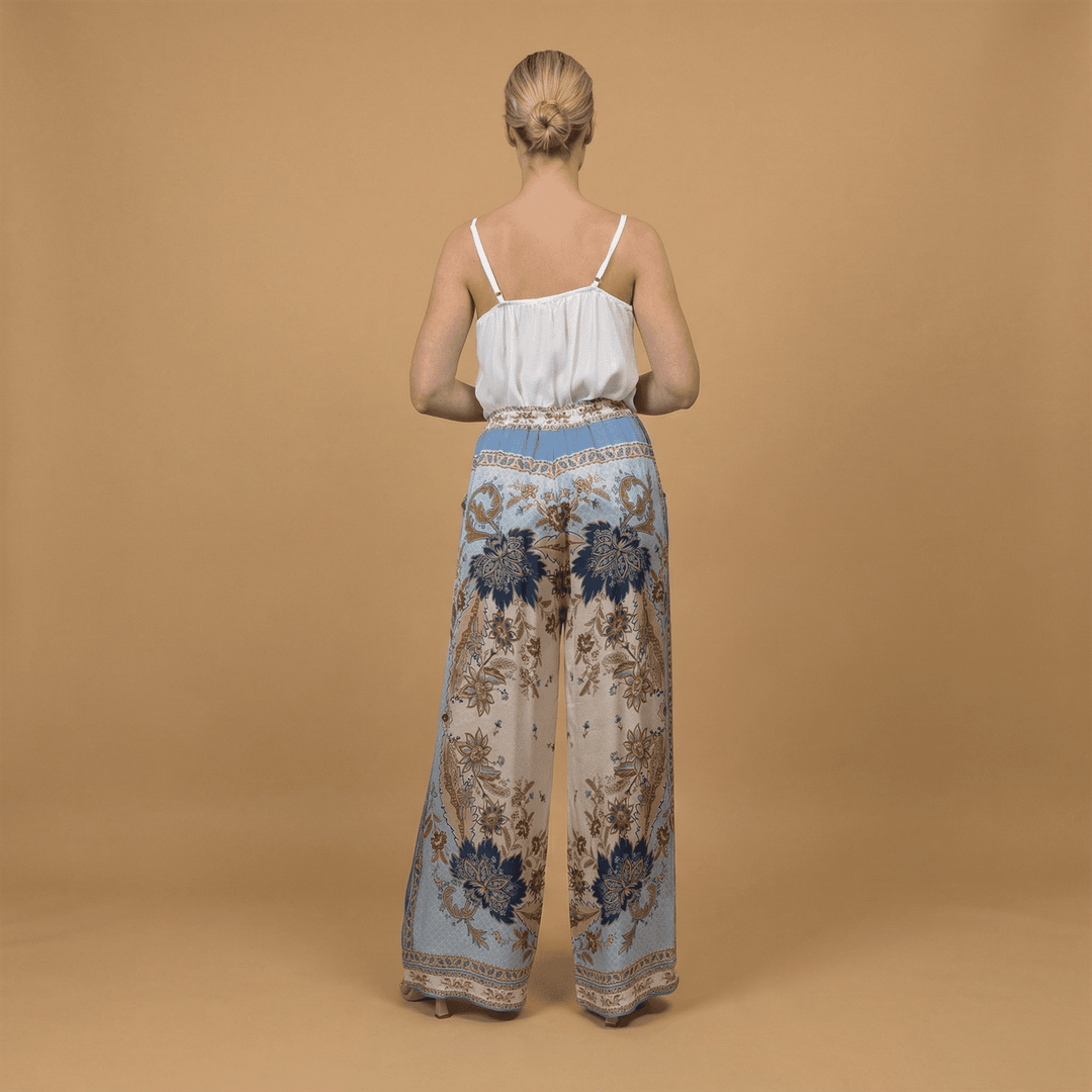 Pantalon satiné ample imprimé esprit baroque – KD9099VS-3