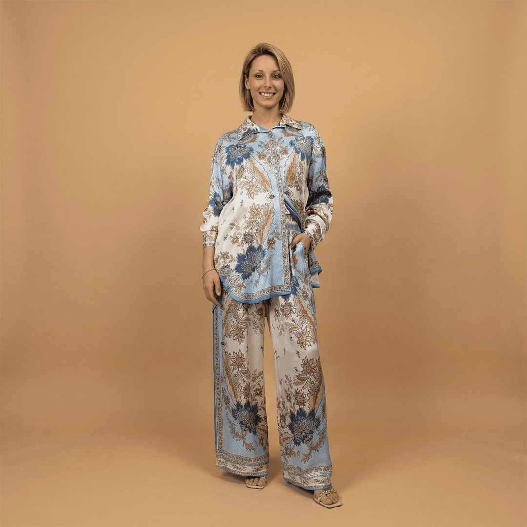 Pantalon satiné ample imprimé esprit baroque – KD9099VS-3