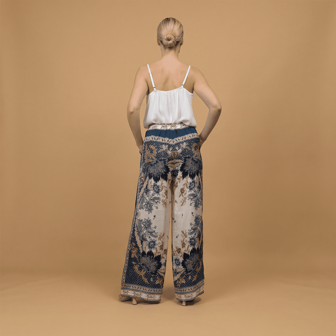 Pantalon satiné ample imprimé esprit baroque – KD9099VS-3