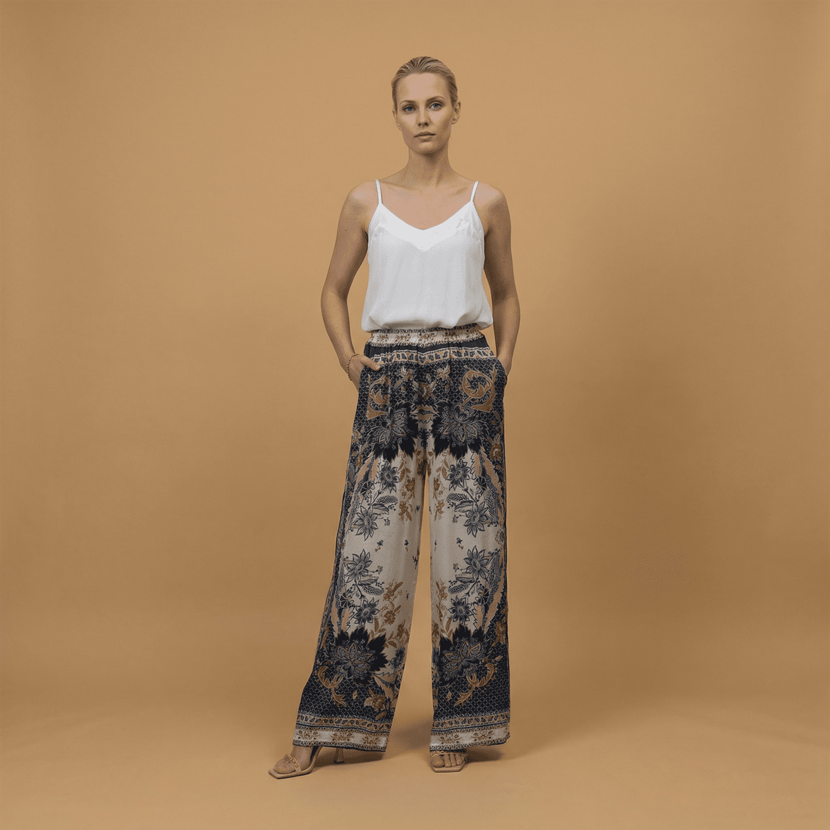 Pantalon satiné ample imprimé esprit baroque – kd9099vs 3