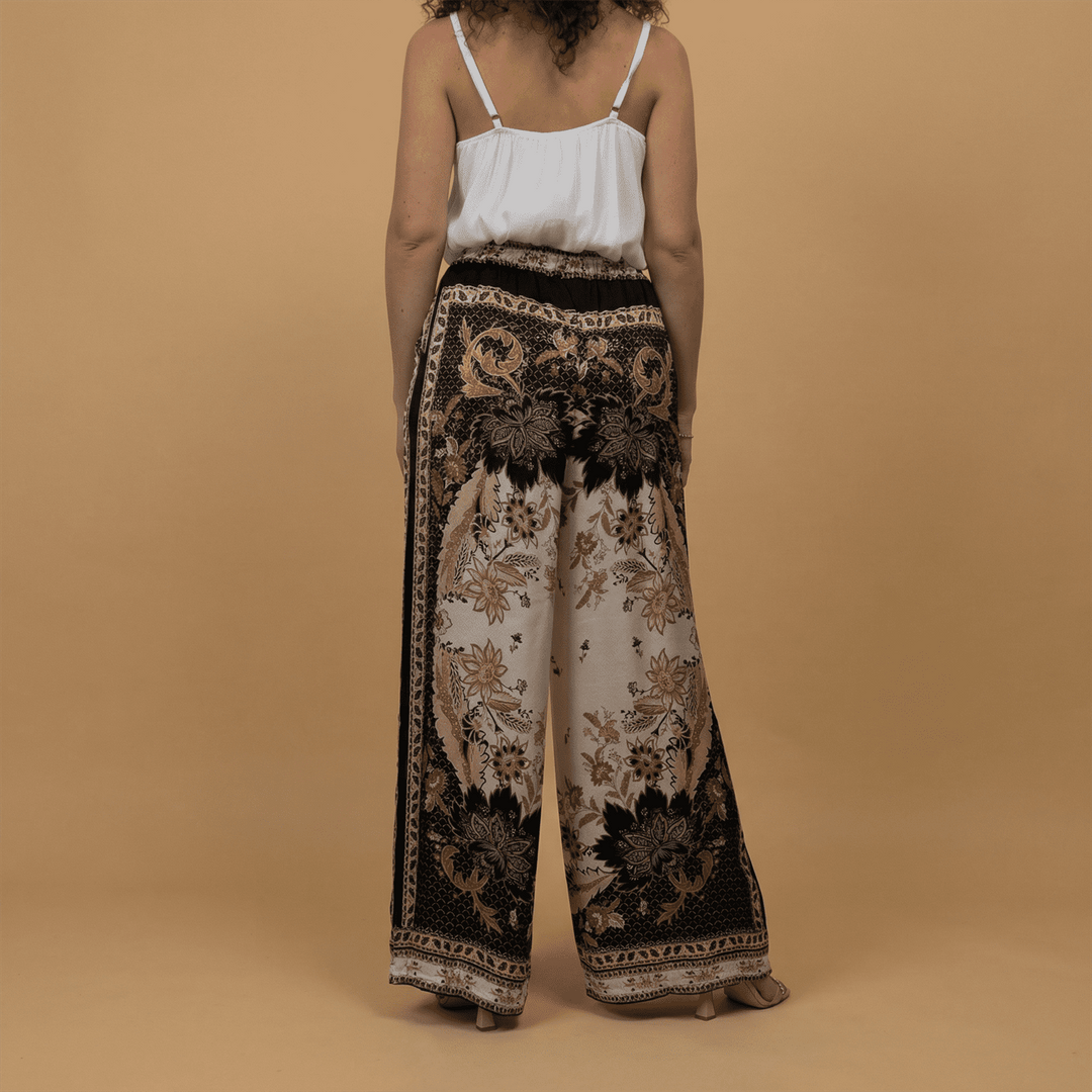 Pantalon satiné ample imprimé esprit baroque – KD9099VS-3