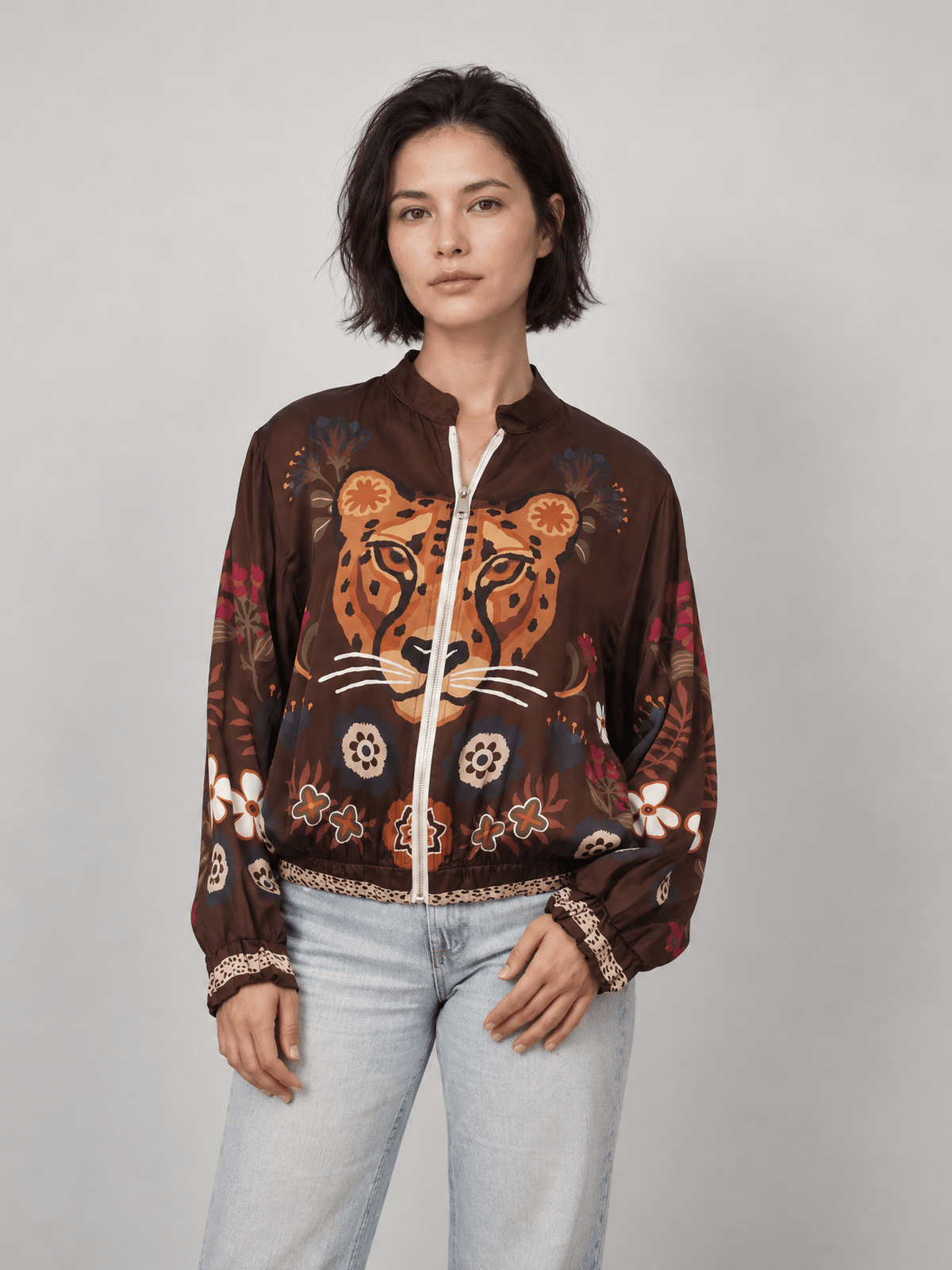 Blouson imprimé animalier fleuri KD9160VS-18