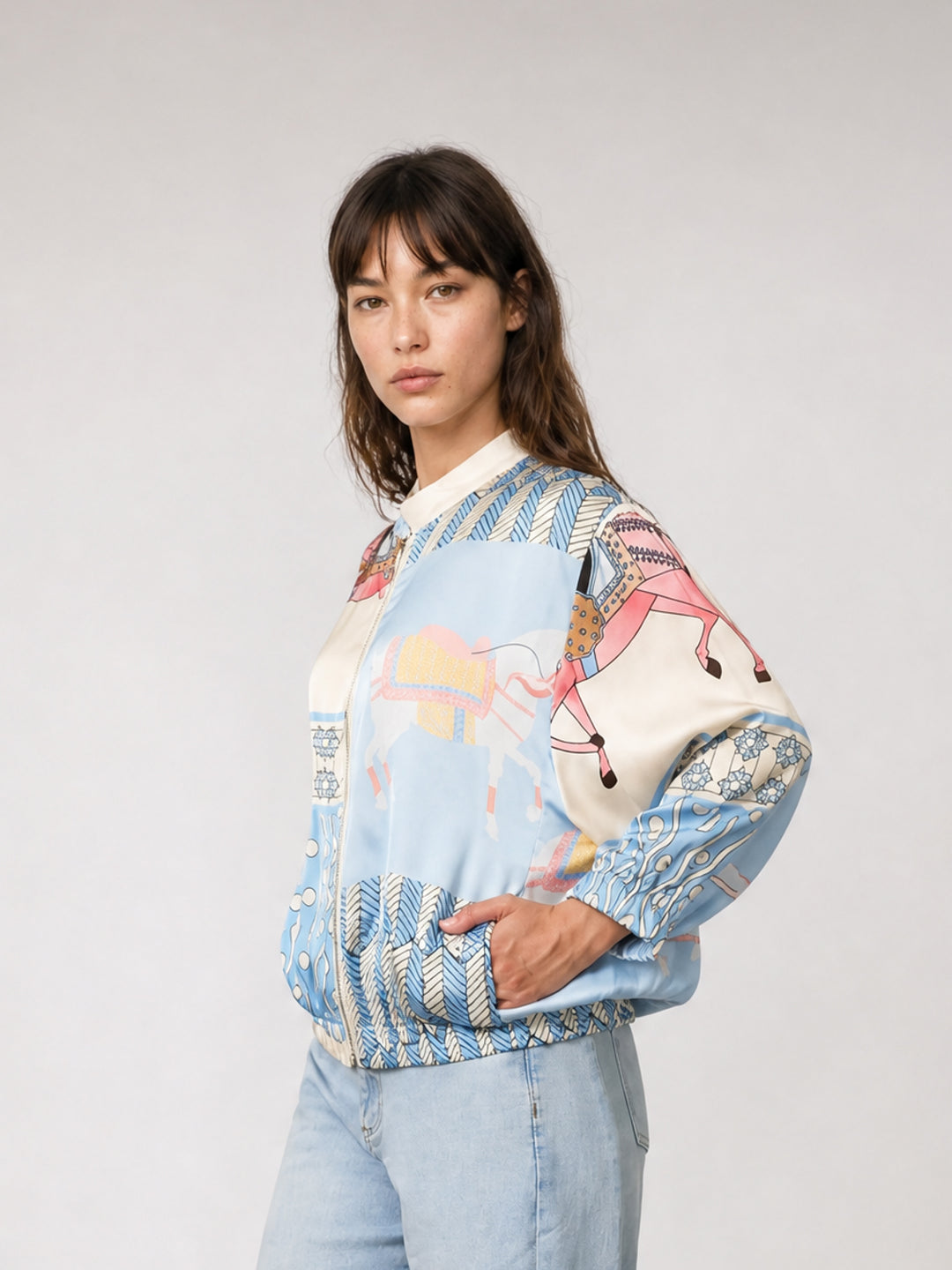 Veste zippée satinée KD9171VS-20