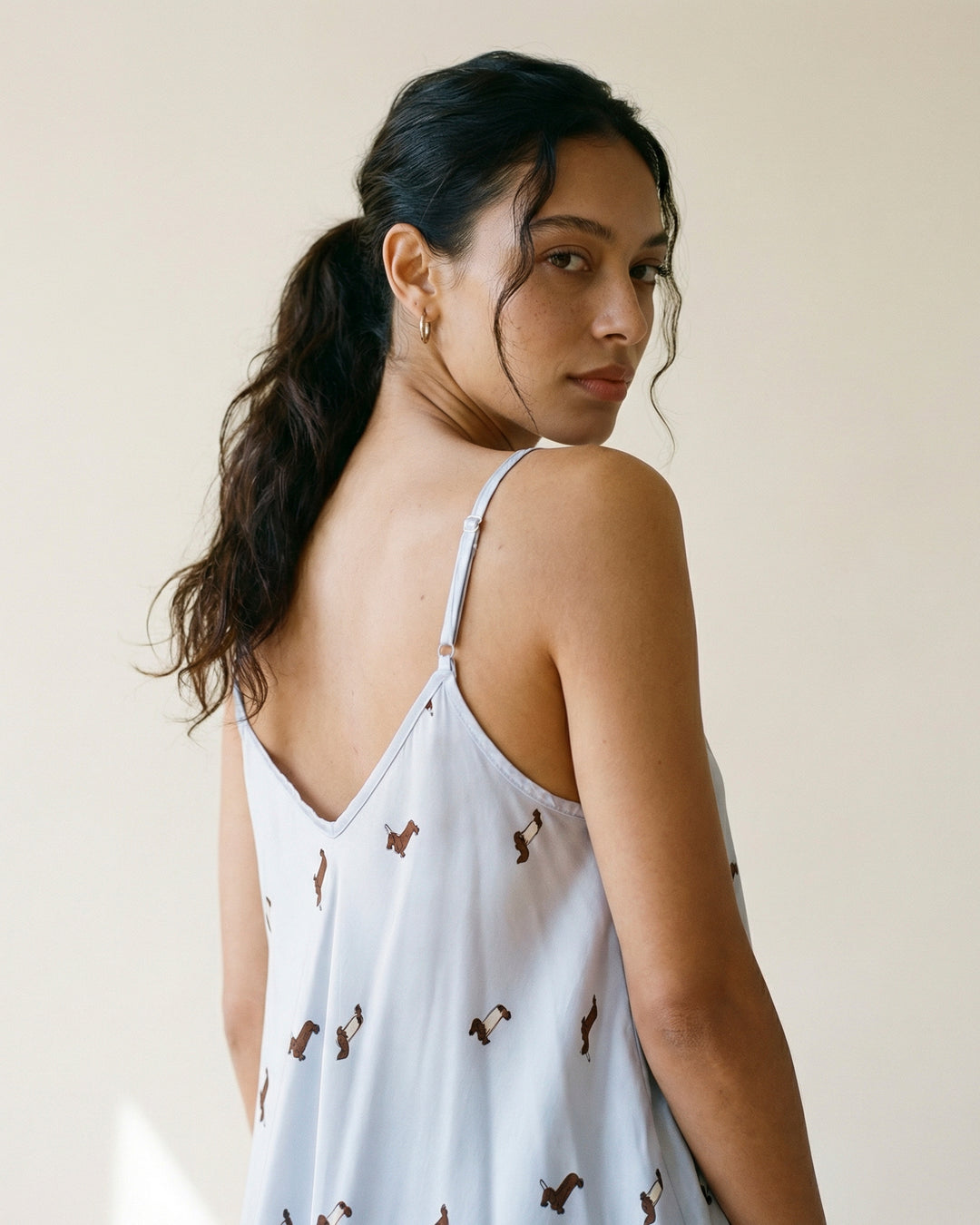 Dog print satin camisole KD9173VS-4