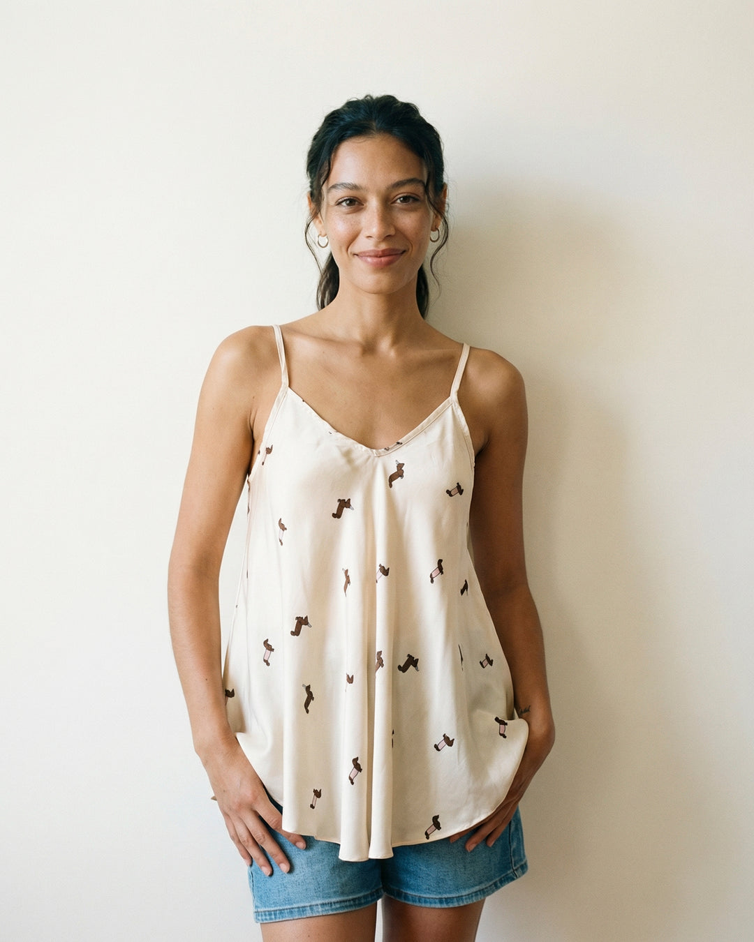 Dog print satin camisole KD9173VS-4