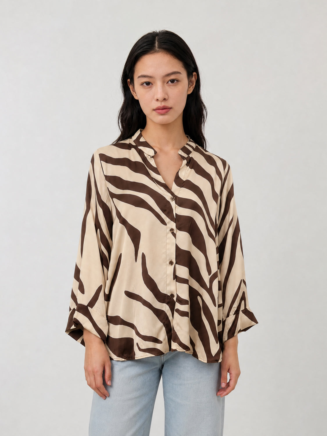 Chemise satinée zèbre KD9276VS-25