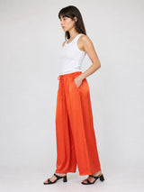 Pantalon fluide satiné à taille élastiquée KD9510VS