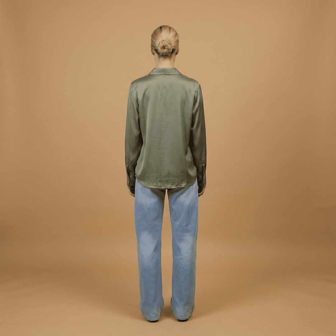 Satin blouse with scarf collar – KD9523VS-U