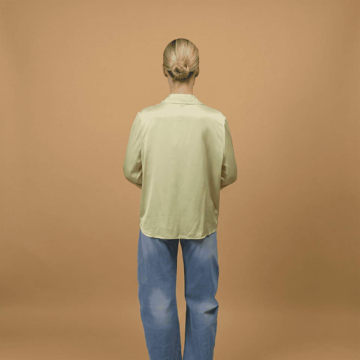 Satin blouse with scarf collar – kd9523vs u