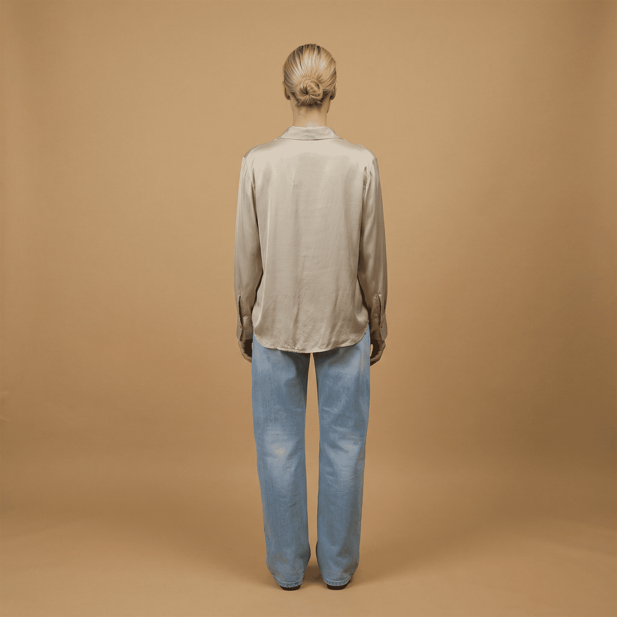 Satin blouse with scarf collar – kd9523vs u