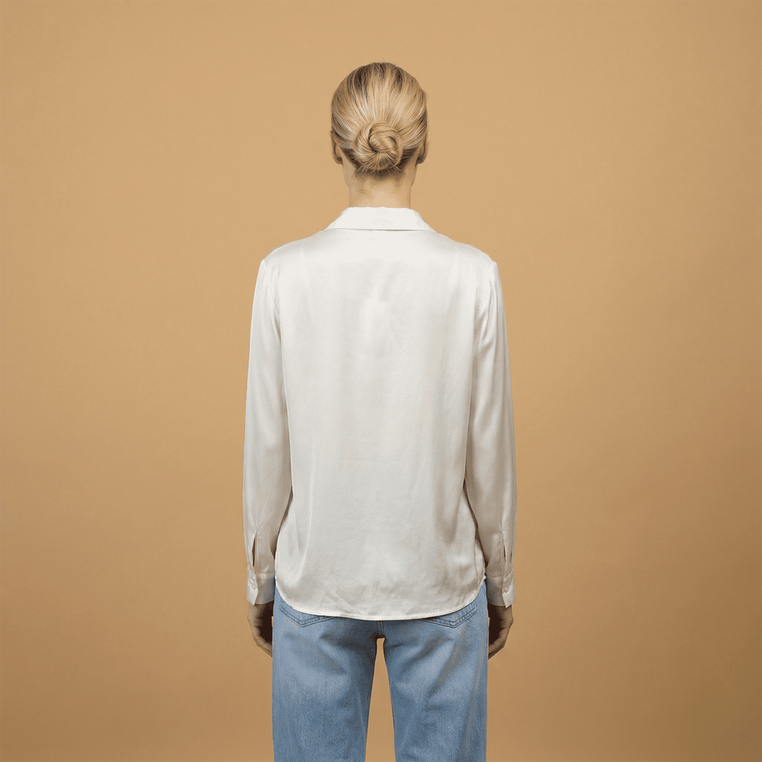 Satin blouse with scarf collar – KD9523VS-U