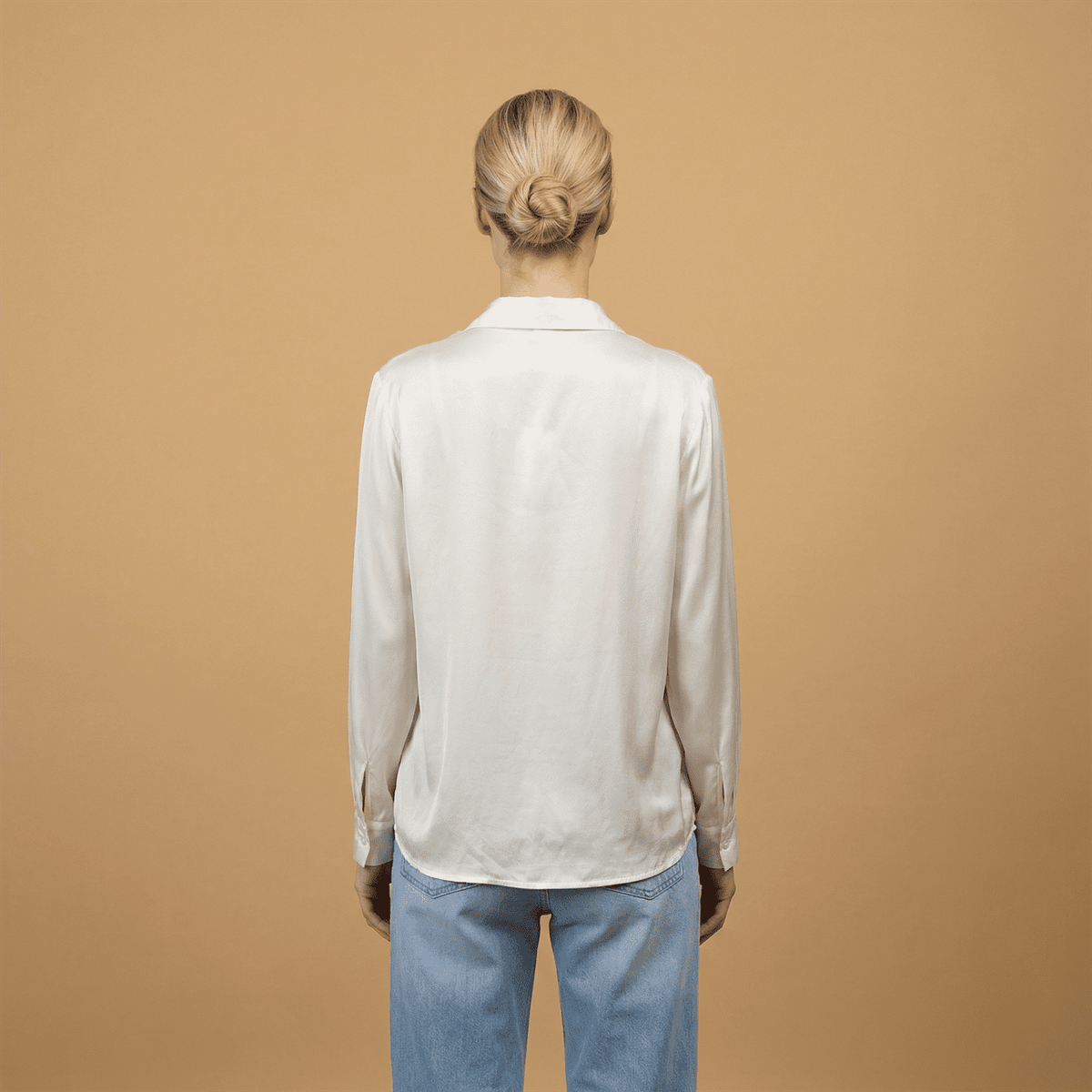 Satin blouse with scarf collar – kd9523vs u