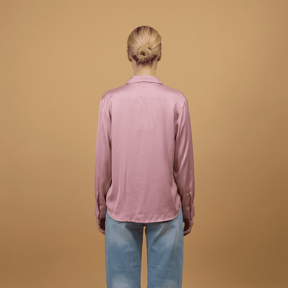 Satin blouse with scarf collar – kd9523vs u