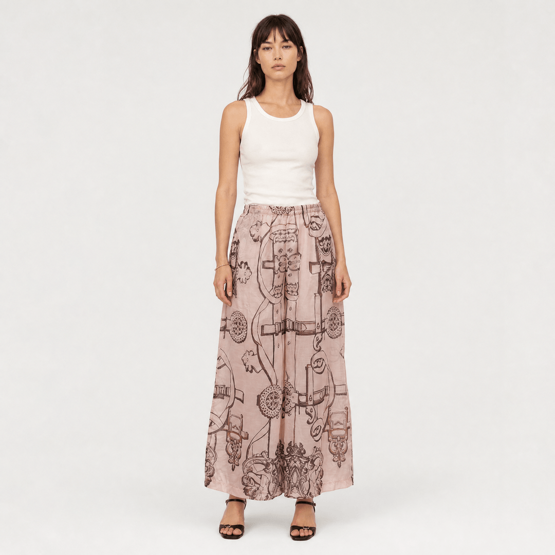Pantalon en viscose imprimée KD9571LC-5