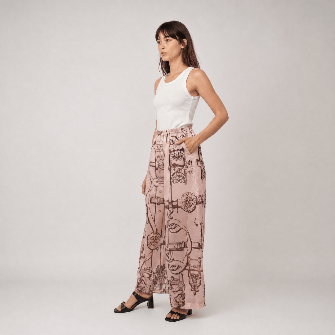 Pantalon en viscose imprimée KD9571LC-5