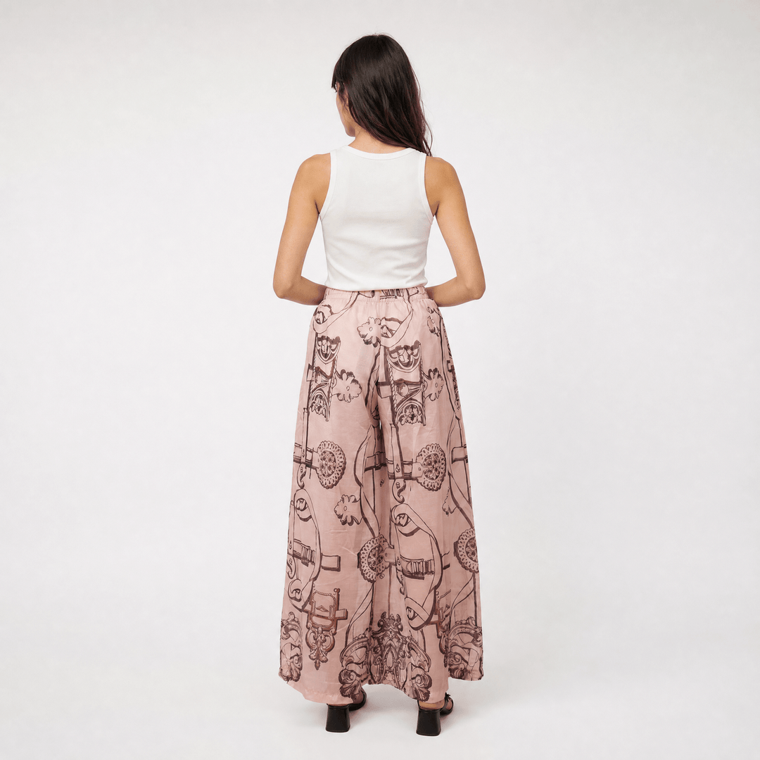 Pantalon en viscose imprimée KD9571LC-5