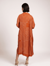 Robe chemise satinée à imprimé graphique KD9578VS-29