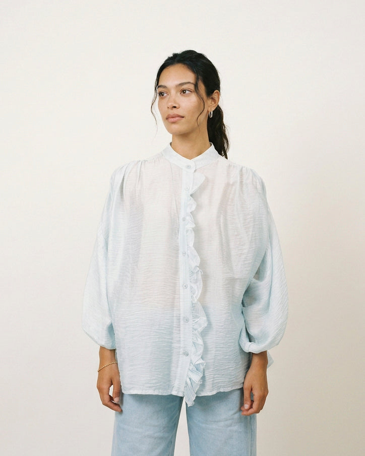 High-neck fluid shirt KD9591TC-5