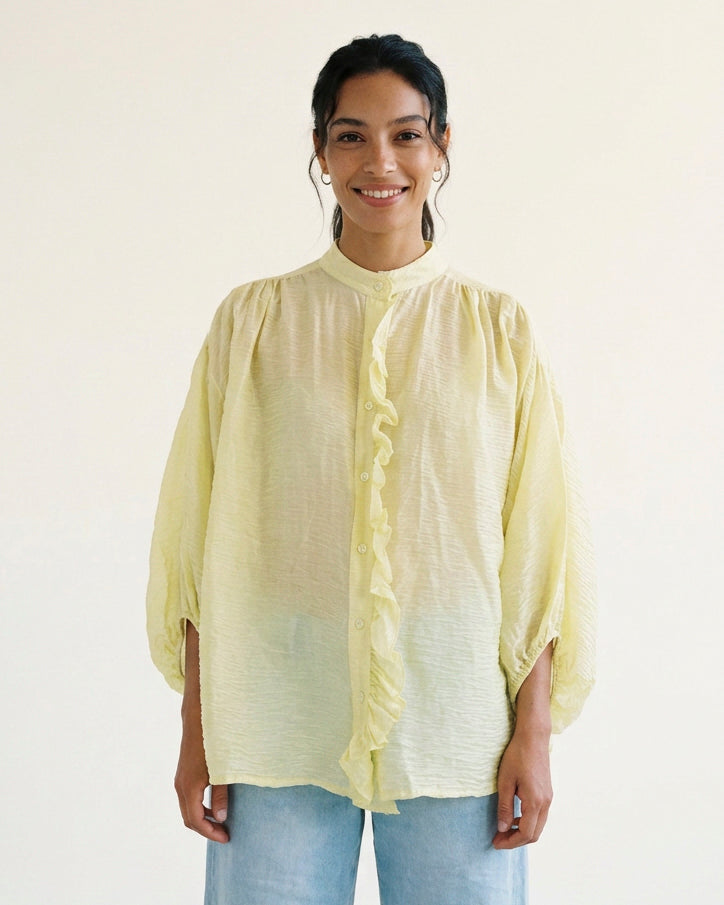 High-neck fluid shirt KD9591TC-5