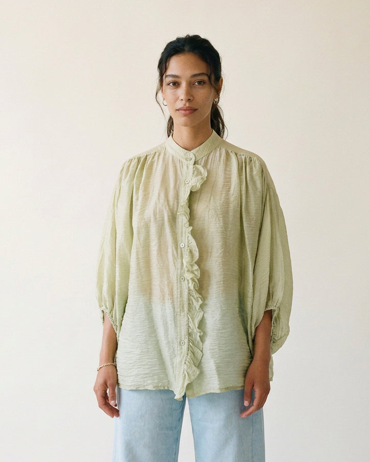 High-neck fluid shirt KD9591TC-5