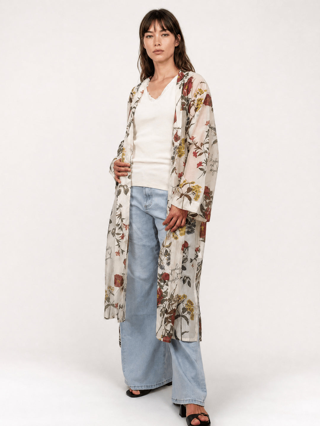 Kimono fluide imprimé floral KD9695LC