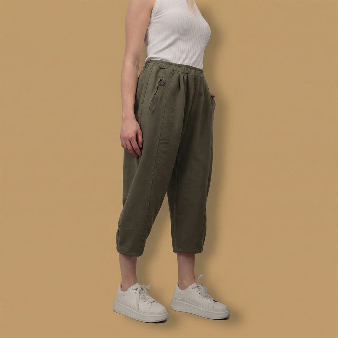 Pantalon fluide coton taille élastiquée – CVA825695