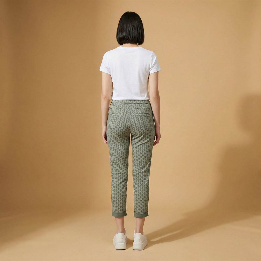 Patterned Drawstring Trousers CVA818171-2