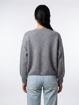 Pull duveteux en mohair mélangé à col rond – MCL23573