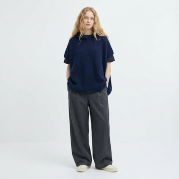 Pull à capuche manches courtes en maille duveteuse – MCL25083