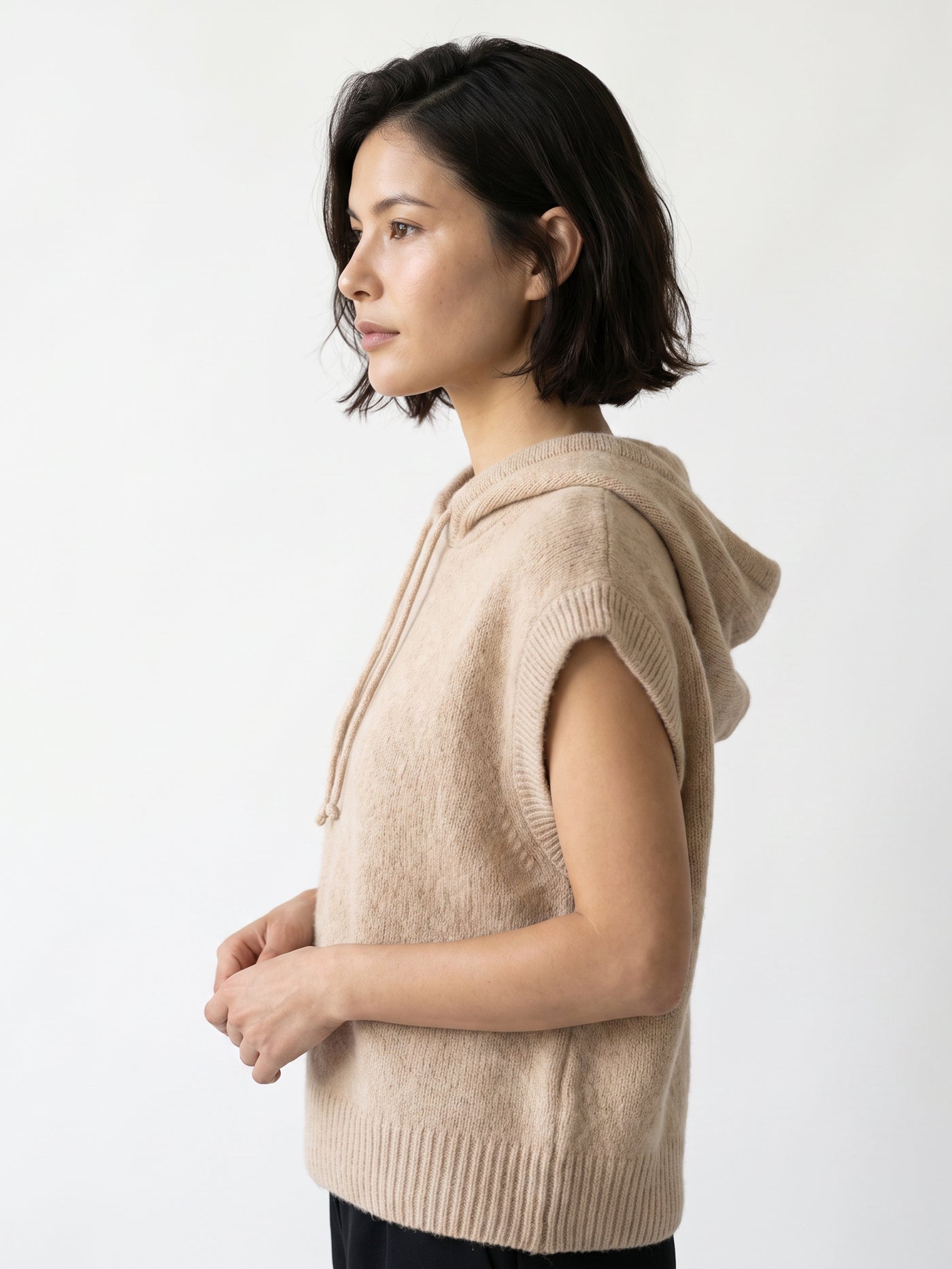 Pull à capuche duveteux en alpaga et laine – MCL26106