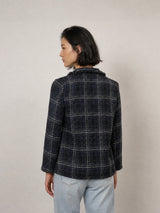 Veste en tweed à col effiloché MF55008-2