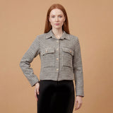 Veste pied-de-poule à col boutonné - MF55119