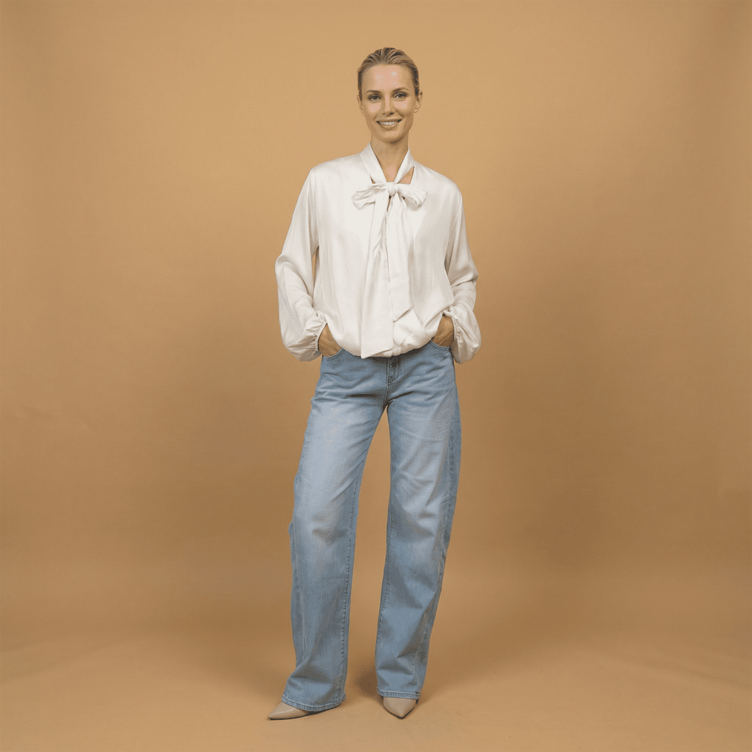 Blouse fluide drapée col foulard – MF55793