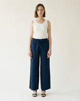 Wide-leg cotton trousers with elasticated waistband – MF56008