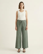 Charger l'image dans la galerie, Pantalon large taille élastiquée en coton – MF56008
