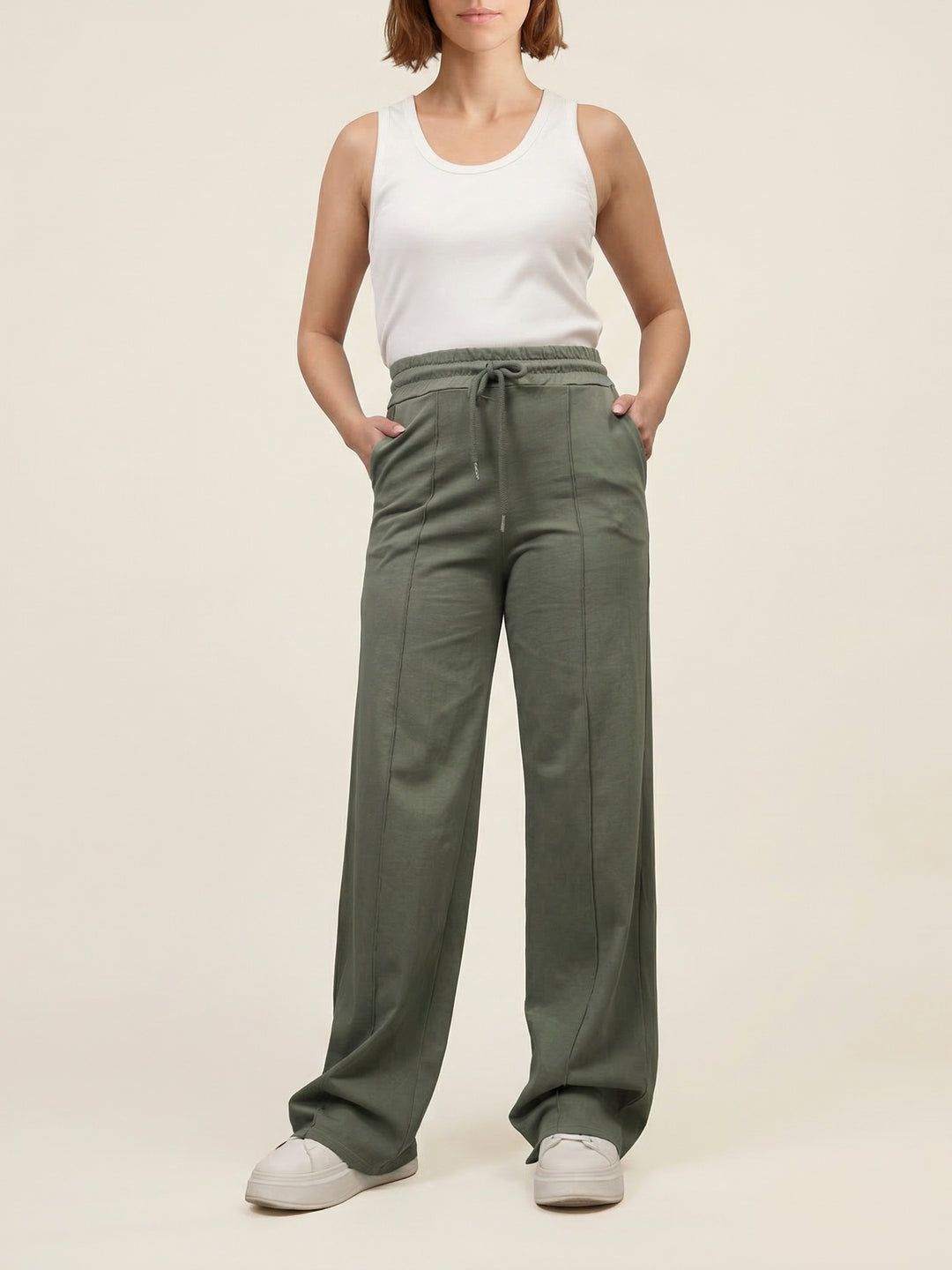 Pantalon droit taille élastique MF56133