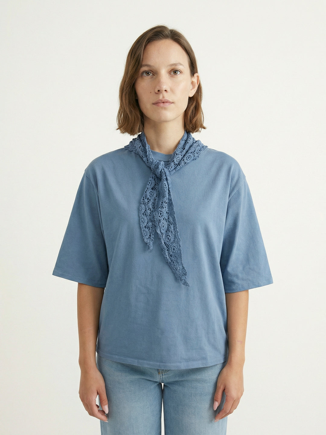 Sweat fluide col châle dentelle MF56147