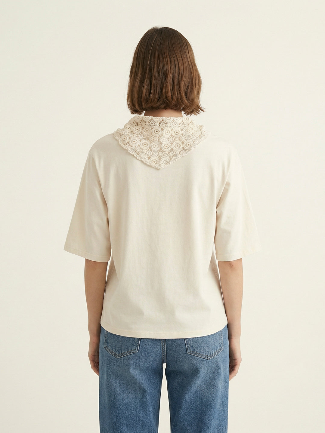 Sweat fluide col châle dentelle MF56147