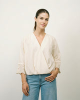 Wrap blouse with lace details MF56211